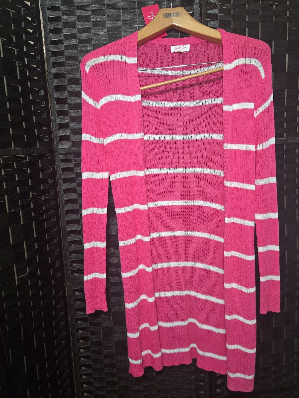 Jess Lea Womens Small Striped Lightweight Knit Cardigan Sweater